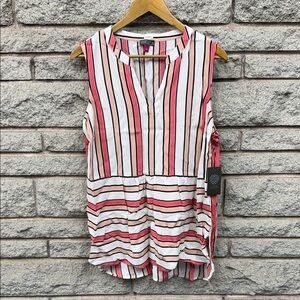 Vince Camuto Multicolor Striped Sleeveless Blouse